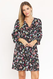 Women's V-Neck Floral Mini Dress