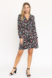 Women's V-Neck Floral Mini Dress