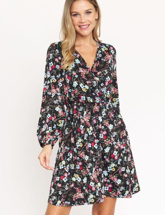 Women's V-Neck Floral Mini Dress