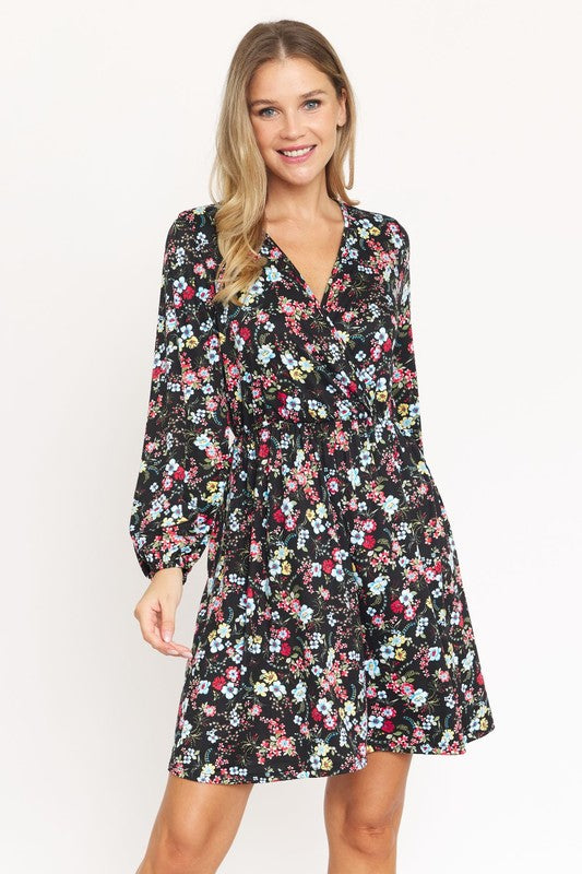 Women's V-Neck Floral Mini Dress