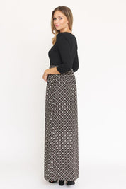 Women's Quarter Sleeve Polyester Maxi Dress