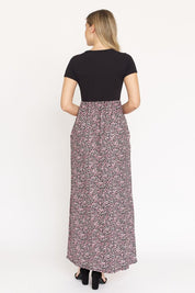 Women's Short Sleeve Floral Maxi Dress