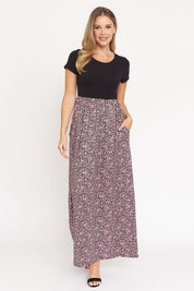 Short Sleeve Floral Maxi Dress