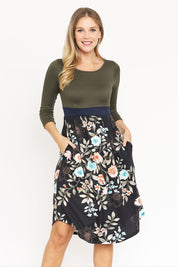 Women's Floral Band Midi Dress