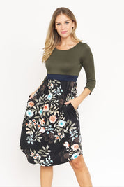 Women's Floral Band Midi Dress