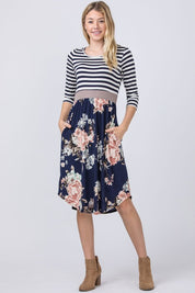 Women's Floral Band Midi Dress