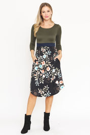 Women's Floral Band Midi Dress