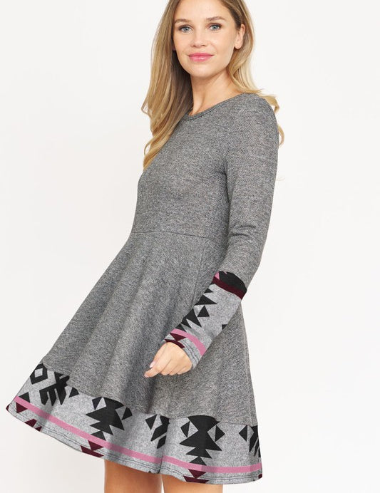 Women's Plaid Layered Fit and Flare Dress