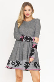 Women's Plaid Layered Fit and Flare Dress