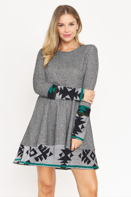 Women's Plaid Layered Fit and Flare Dress