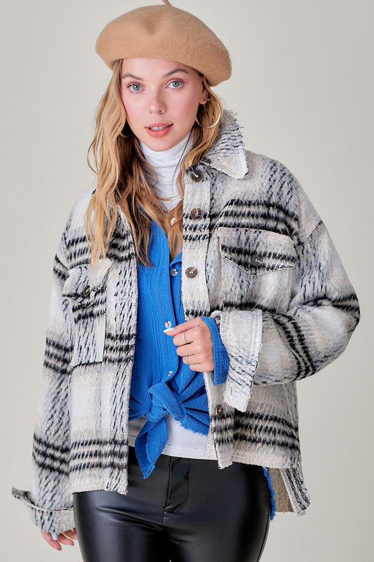 Women's Oversized Plaid Jacket