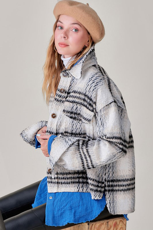 Women's Oversized Plaid Jacket