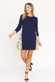 Plus Size Women's Contrast A-Line Tunic Dress