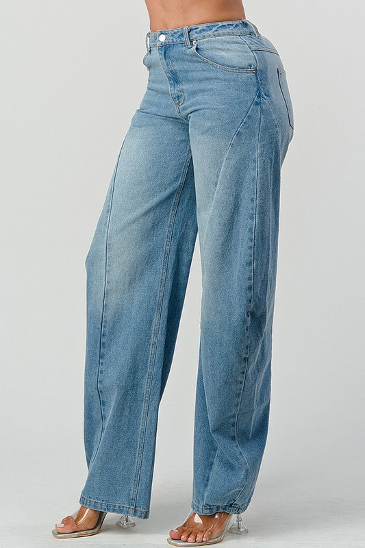 Women's Loose Fit Wide Leg Denim Jeans