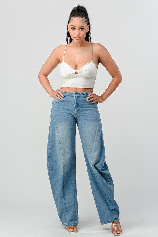 Women's Loose Fit Wide Leg Denim Jeans