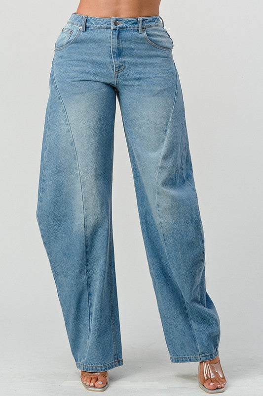 Women's Loose Fit Wide Leg Denim Jeans