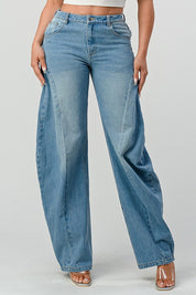 Women's Loose Fit Wide Leg Denim Jeans