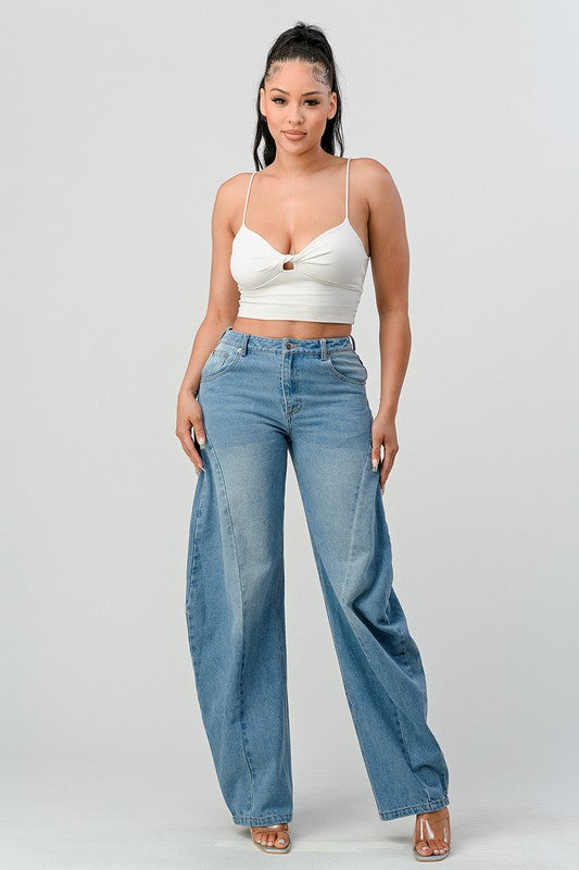 Women's Loose Fit Wide Leg Denim Jeans