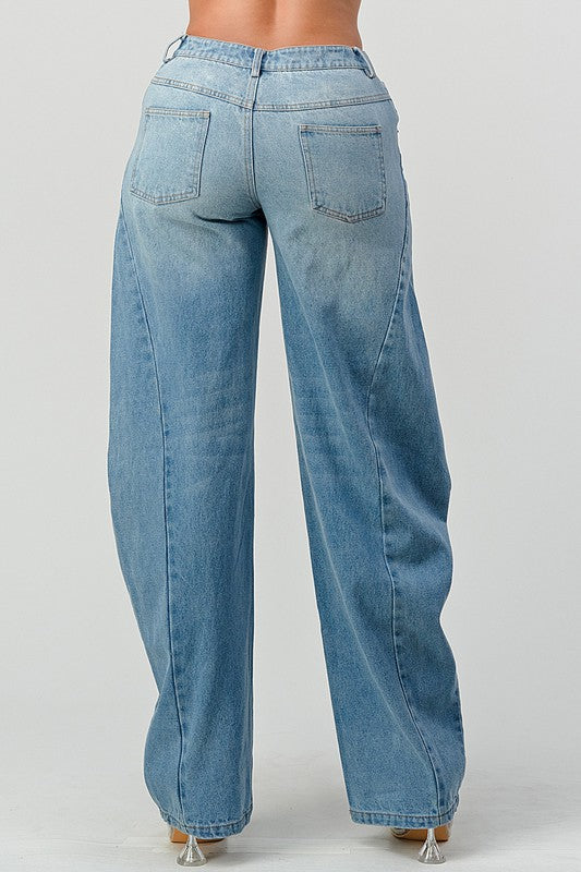 Women's Loose Fit Wide Leg Denim Jeans