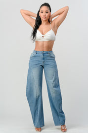 Women's Loose Fit Wide Leg Denim Jeans