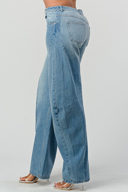 Women's Loose Fit Wide Leg Denim Jeans