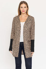 Plus Leopard Print Open Cardigan