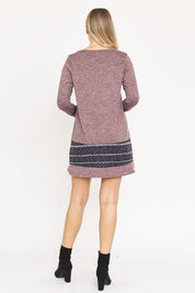 Women's Plus Size Nordic Print Knit Dress