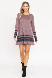 Women's Plus Size Nordic Print Knit Dress