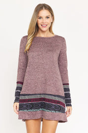 Women's Plus Size Nordic Print Knit Dress