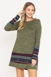 Women's Plus Size Nordic Print Knit Dress