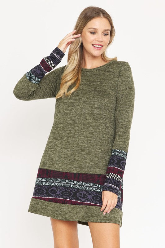 Women's Nordic Print Knit Dress