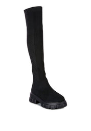 Women's Casual Stretch Knit Knee High Boots