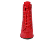 Women's High Heel Faux Suede Ankle Boots with Diamante Detail