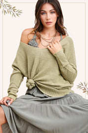 Women's Relaxed Fit Side Slit Sweater