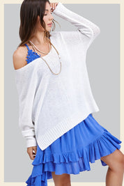 Women's Relaxed Fit Side Slit Sweater