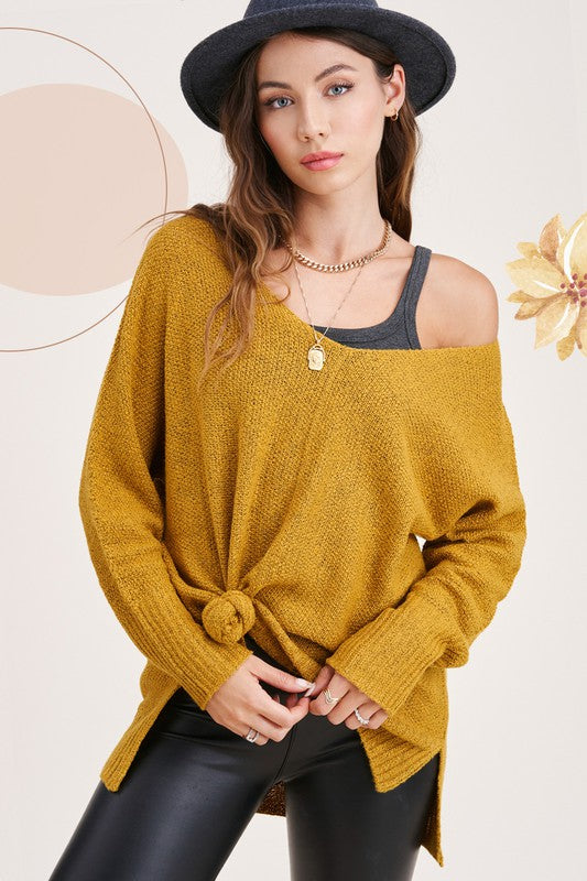 Women's Relaxed Fit Side Slit Sweater