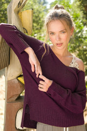 Women's Relaxed Fit Side Slit Sweater