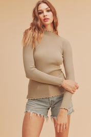 Women's Casual Regular Fit Mock Neck Sweater