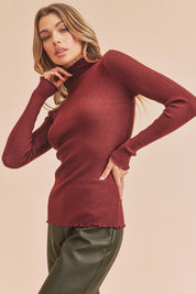 Women's Casual Regular Fit Mock Neck Sweater