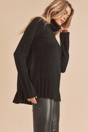 Women's Cozy Funnel Neck Slouchy Sweater