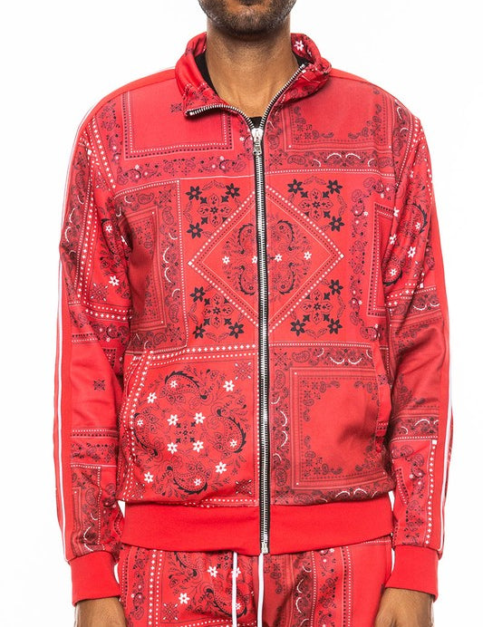 Weiv Mens Paisley Bandana Track Jacket