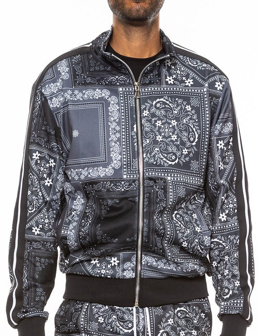 Weiv Mens Paisley Bandana Track Jacket