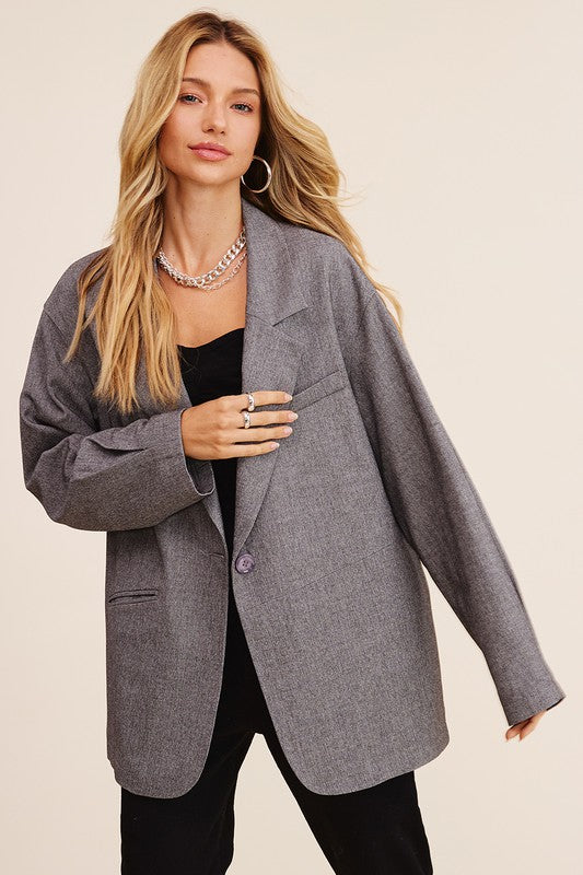 Oversized Solid Blazer