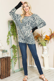 Women's Oversized Dolman Sleeve Leopard Print Sweater