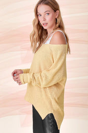 Women's Relaxed Fit Side Slit Sweater