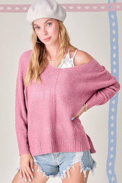 Women's Relaxed Fit Side Slit Sweater