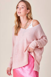 Women's Relaxed Fit Side Slit Sweater