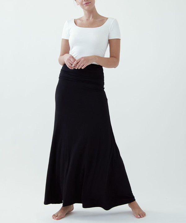 Women's Classic A-Shape Bamboo Maxi Skirt