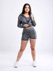 Women's Athletic Zip Up Crop Hoodie Jacket