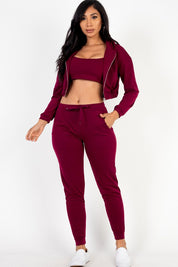 Women's Cropped Cami Jacket and Jogger Set